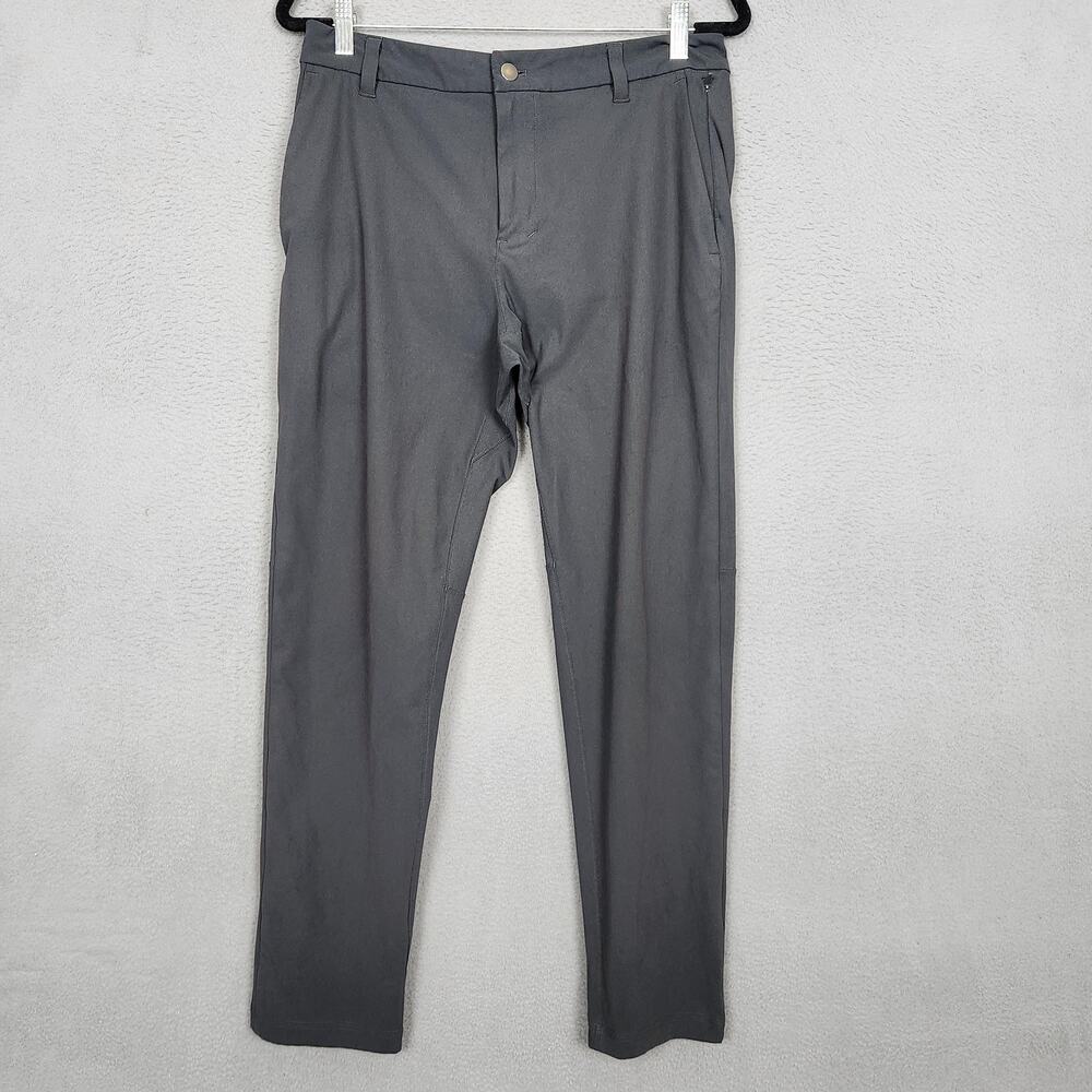 Lululemon Commission Pants Mens 30x29 Gray Chino Stretch Zip Pockets LM5AEXS